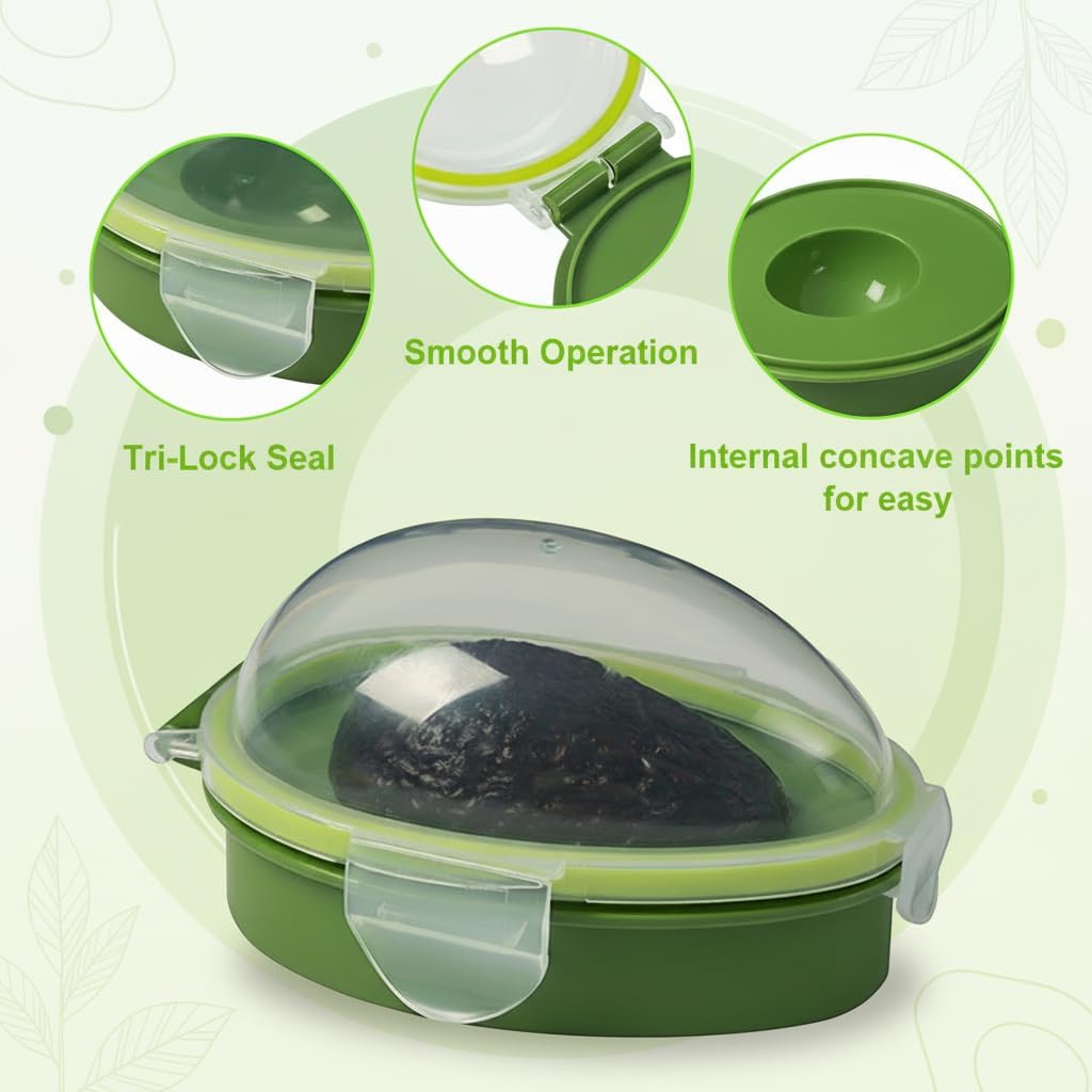 Avocado Keeper Avocado Fresh Saver Holder, Food Crisper Storage Box Reusable Fruit Fresh Container to Keep Your Fruit Fresh for Days