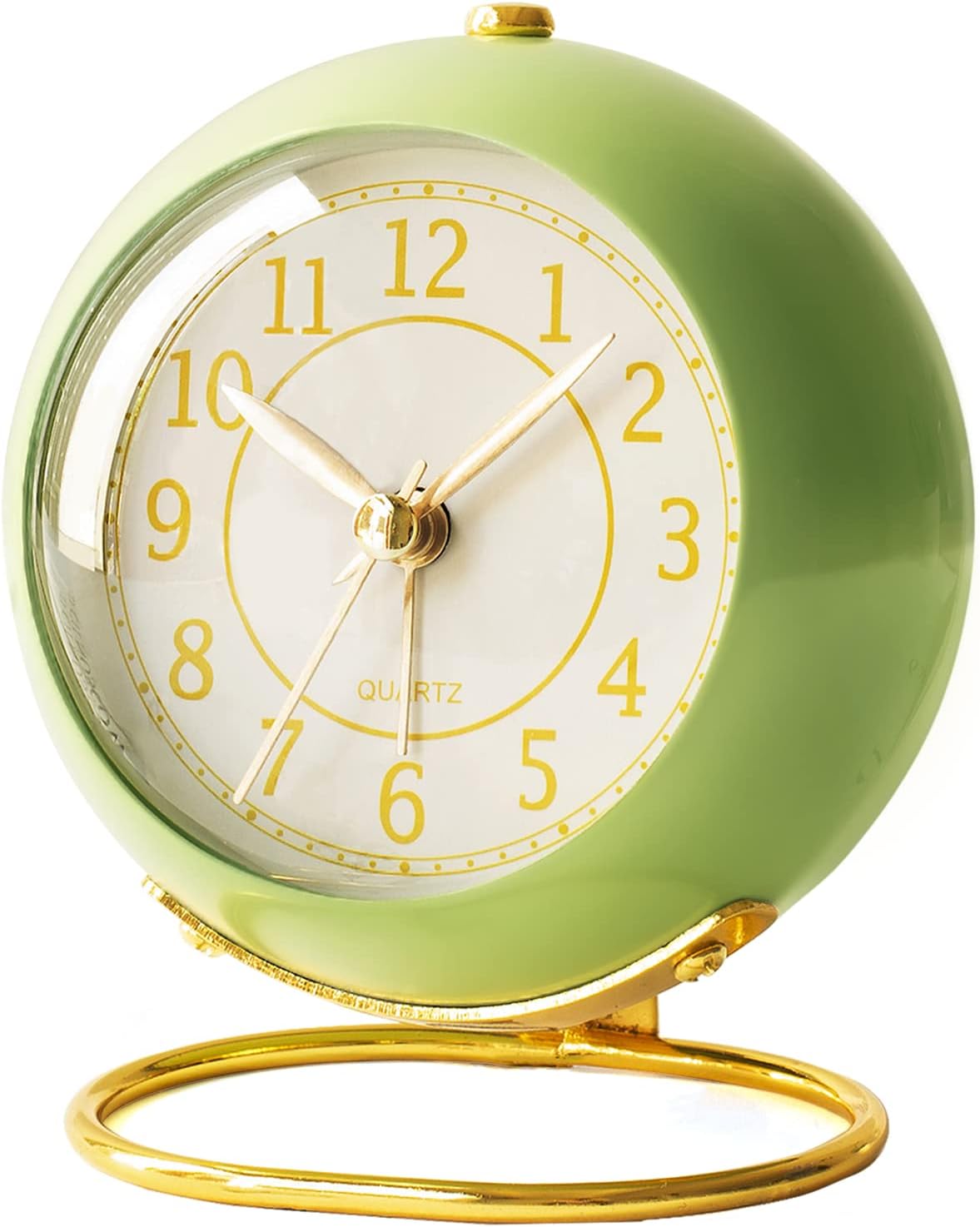 AYRELY® Battery Operated Analog Desk Alarm Clock with Light, Table Clock | Retro Aesthetic Clock with Silent Non-Ticking Movement for Bedside, Bedroom, Kitchen, Office, Travel & Kids' Room(Light Pink)