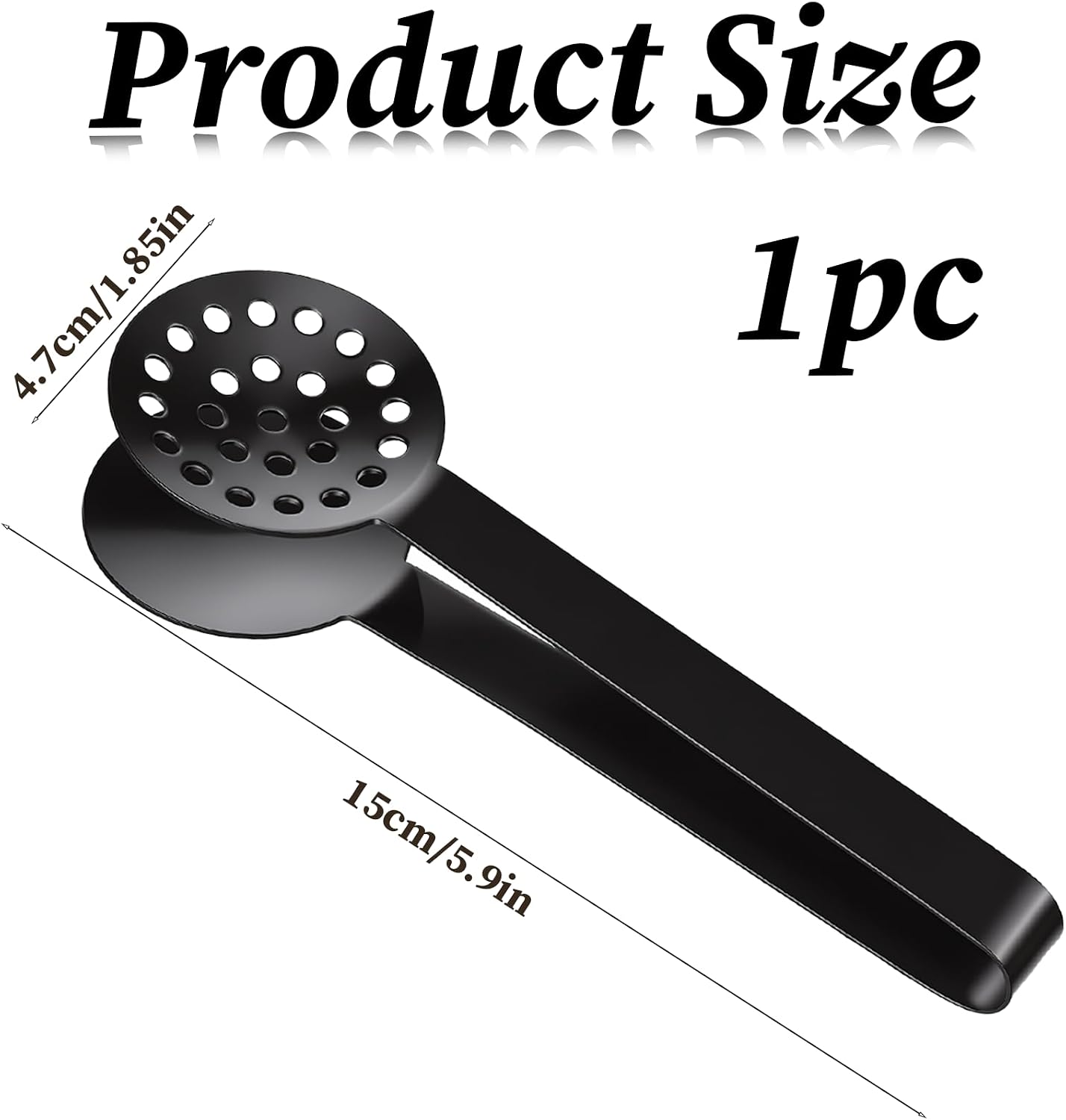 Black Tea Bag Squeezer Tongs, Stainless Steel Teabag Strainer Dispenser Tea Filter Spoon Clamp Dispenser Accessories for Gripping Teabags Ice Sugar Lemon Slice