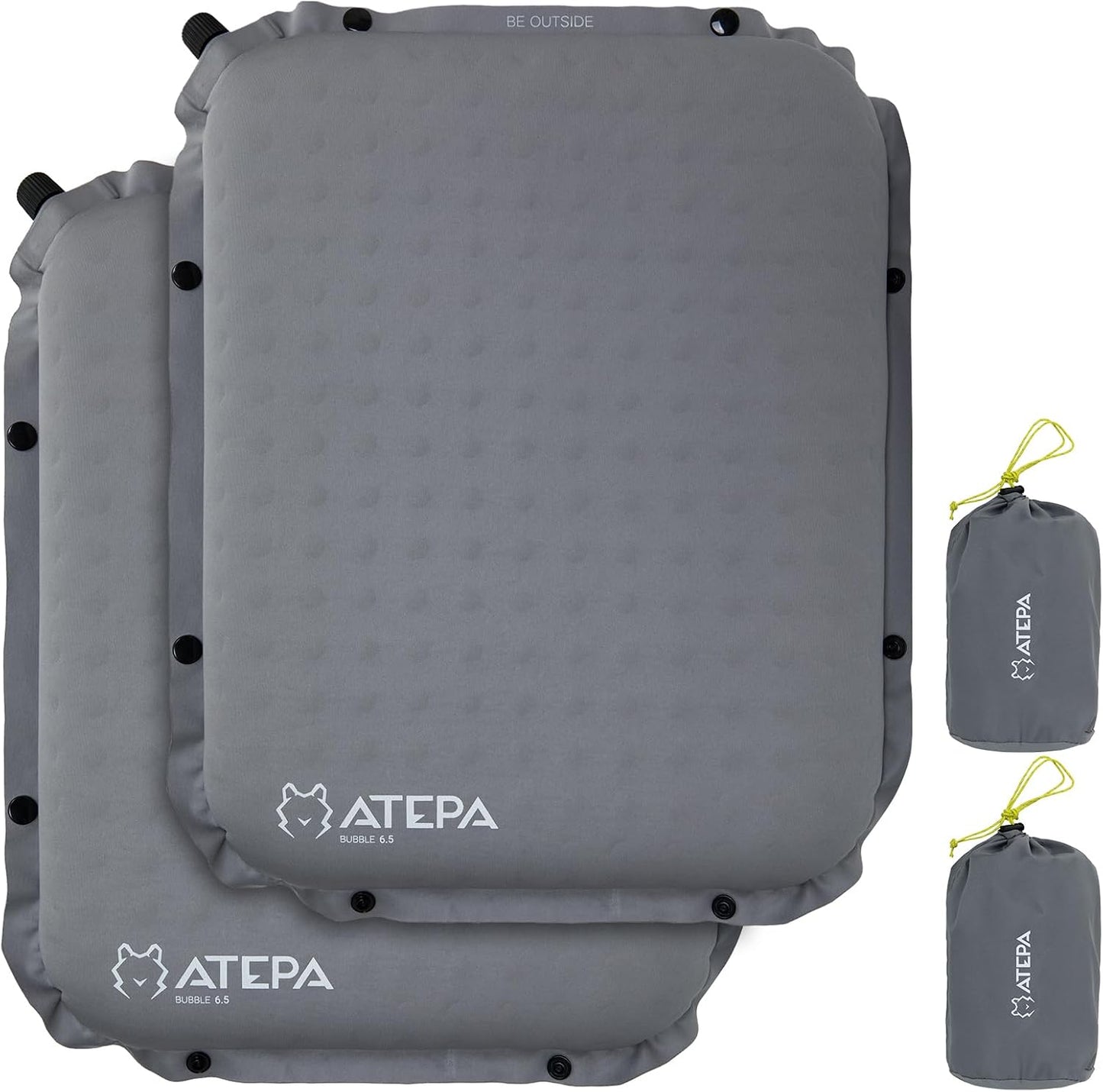 ATEPA Inflatable Seat Cushion | 2" & 2.5" foam core seat pad, Self inflating, Compact, Stadium, Airplane, Travel, Camping, Hiking, Sports events