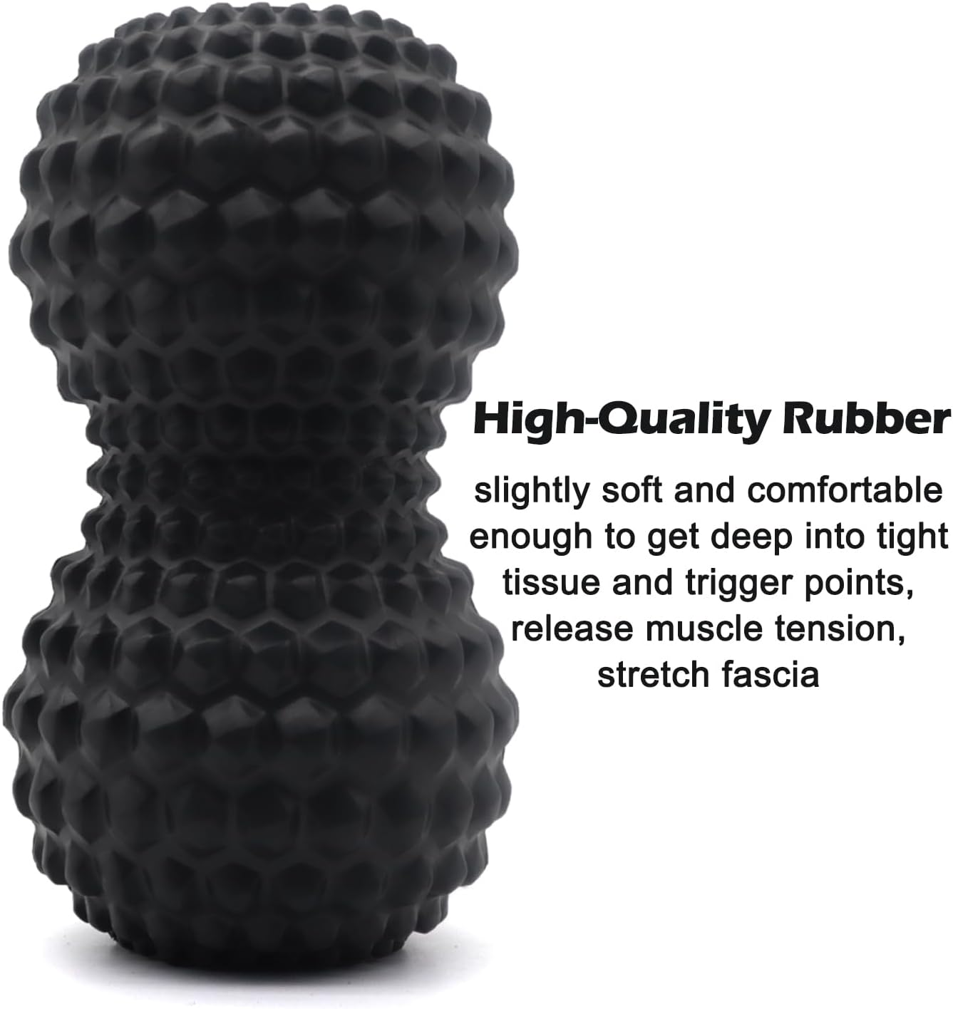 KITWILD Peanut Massage Ball, Double Lacrosse Massage Roller Ball, Black | Deep Tissue Muscle Massage, Physical Therapy, Myofascial Release, Muscle Knots, Yoga Therapy