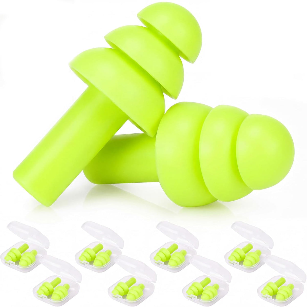 24 Pairs Black Ear Plugs Bulk NRR 29dB Reusable Silicone Ear Plugs with Plastic Cases Soft Foam Plug for Sleeping Noise Cancelling Concerts Shooting Swimming Noise Reduction