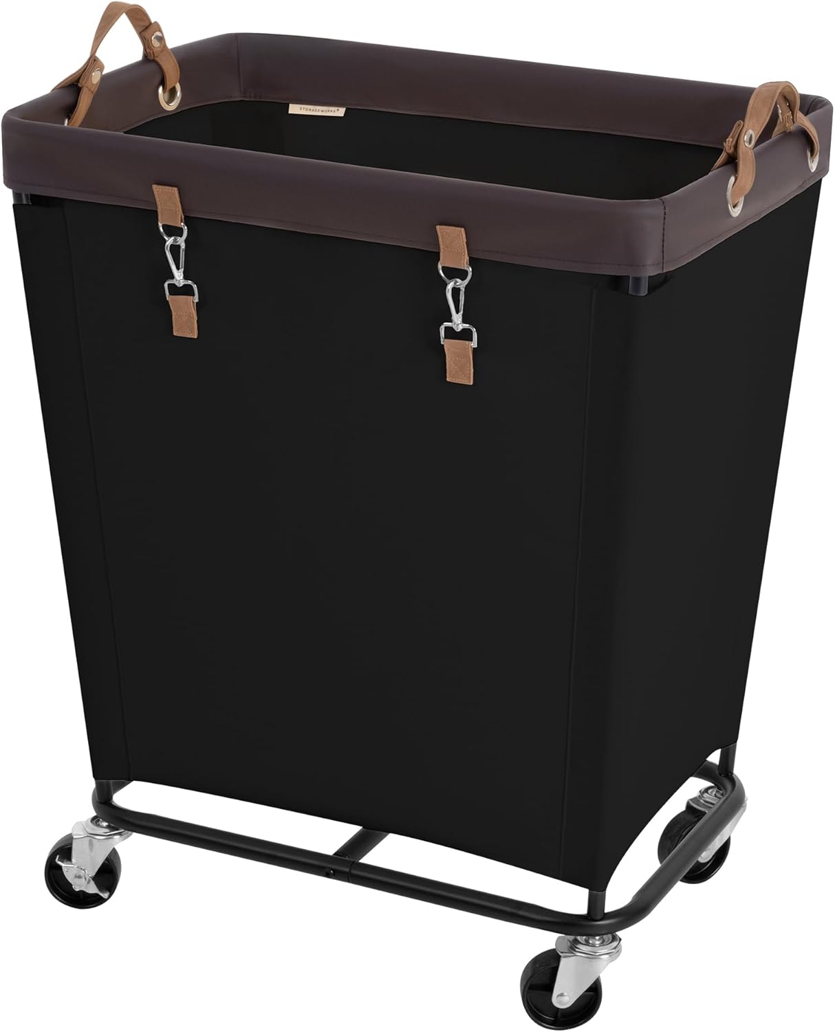 StorageWorks 160L Laundry Basket with Wheels, Rolling Hampers for Clothing | Beige Laundry Basket with Wheels, Metal Frame & Handles, Rolling Hamper for Bedroom, Bathroom, Dorm, Hotel