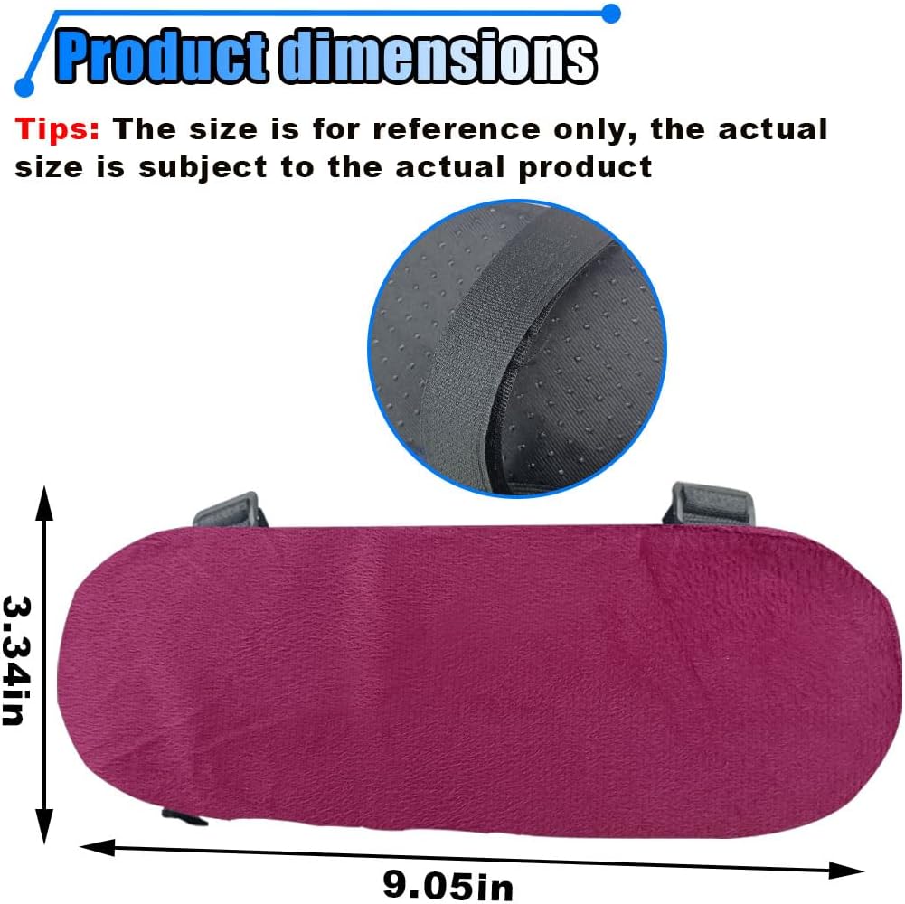 2PCS Car Seat Armrest Covers, Soft & Comfortable Office Chair Arm Pad, Anti-Scratch Car Armrest Cushion, Universal Car Armrest Pillow Protector Cover for Most Cars (Black)