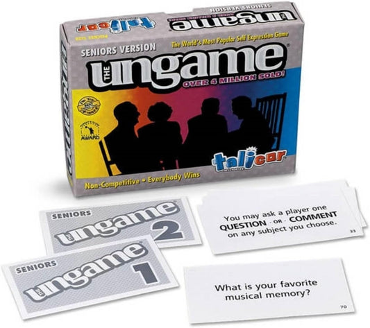 Pocket UNGAME - Seniors Edition - Non-Competitive Card Game for Seniors to Discuss, Share Values & self Express - Take a Walk Down Memory Lane - Age 55+