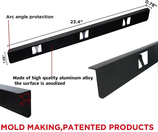 Stove Gap Covers,Stove Gap Filler, Range Trim Kit, Stove Gap Guards, Heat Resistant and Easy to Clean （Aluminum Black 23.4 in.）