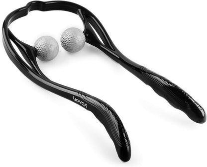 VOYOR Neck Massager Shiatsu Deep Tissue Dual Trigger Point for Pain Relief | Ergonomic Handle Design, Lightweight & Portable, Dual Trigger Points, Shoulder Massager for Office, Home, Car Use MS110