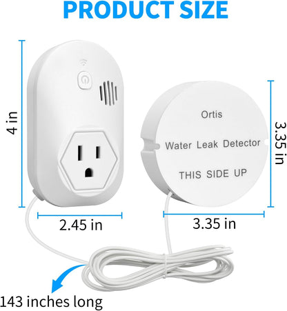 Ortis Water Alarm Leak Detector, 95 dB Loud Alarm, Prevent Serious Floods and Water Damage