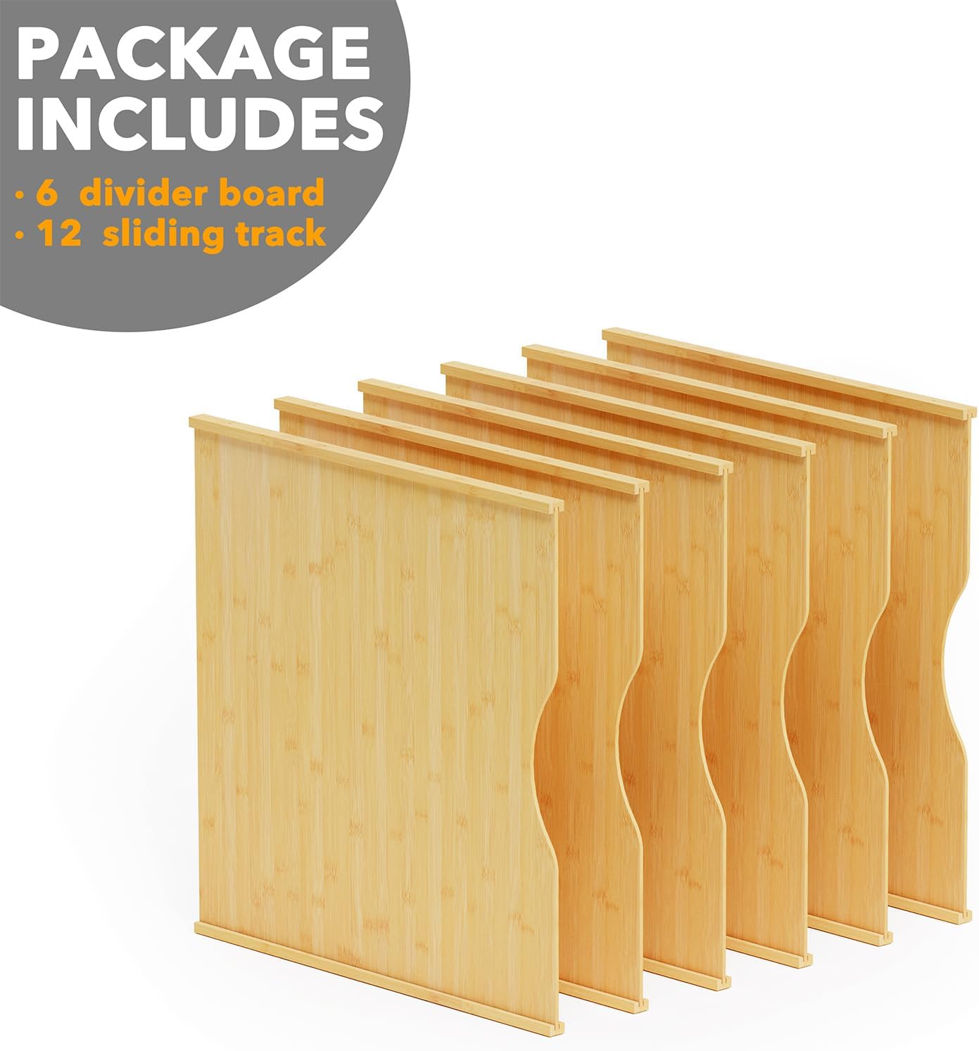 SpaceAid 6 Pack Tray Dividers for Cabinets, Pressboard Kitchen Cookie Baking Sheet Organizer for Cabinet, Vertical Pan and Trays Organizers for Pantry Storage