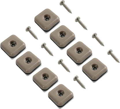 Shepherd SlideGlide 2-1/8" Square Adhesive Furniture Sliders for Carpet, Heavy-Duty Protective Furniture Moving Pads with Self-Adhesive or Screw-On Application, Set of 4, Beige