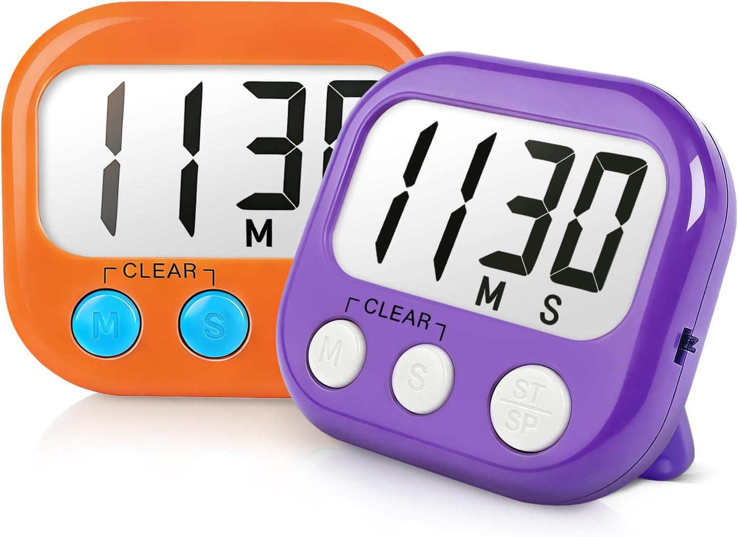 AOUCE Digital Timer for Kids Classroom Timers for Teacher 2 Pack Blue Green | Large Screen, Strong Magnetic, Loud Alarm, Countdown, Pomorodo, Stopwatch, Kitchen Timers for Cooking, Teacher Supplies