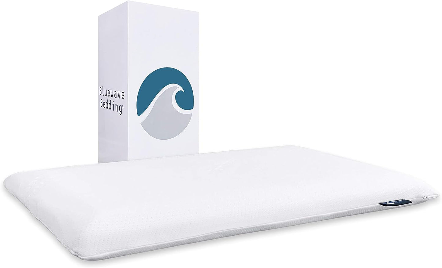 Bluewave Bedding Ultra Slim Gel Memory Foam Pillow for Stomach and Back Sleepers - Thin, Flat Design for Cervical Neck Alignment and Deeper Sleep (2.75-Inches Height, Standard Size)