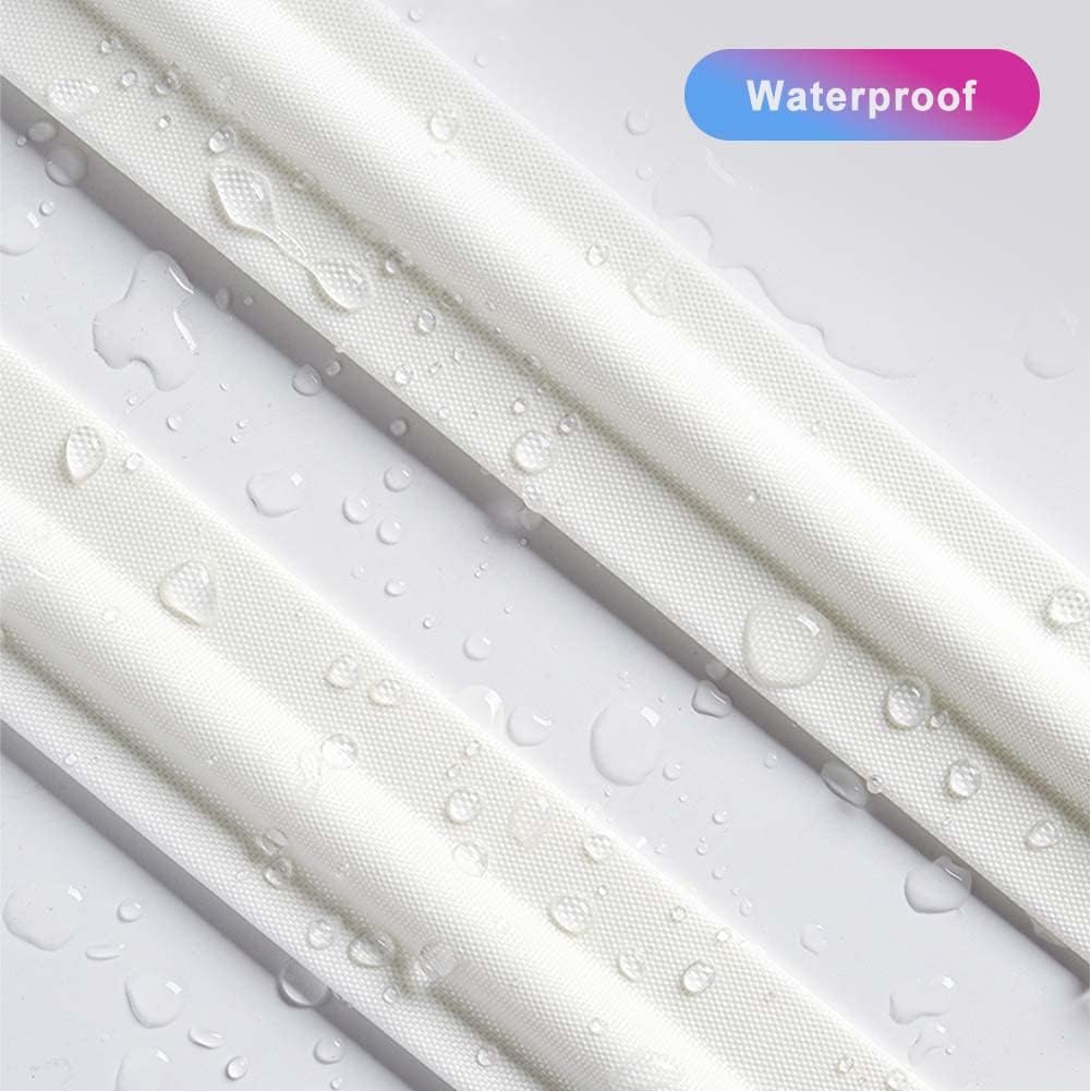 118 Inch Window Draft Stopper Foam Seal Strip Self Adhesive, Window Insulation Tape and Door Side Weather Stripping Soundproof, Door Bottom Sweep Noise Gap Blocker (White, T Shape)
