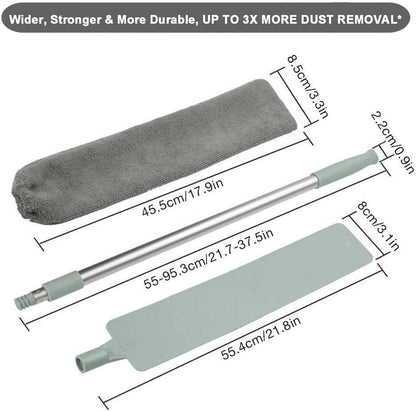 Dust Brush Under Appliance Microfiber Duster 40 - 55 in with 2 Cloth