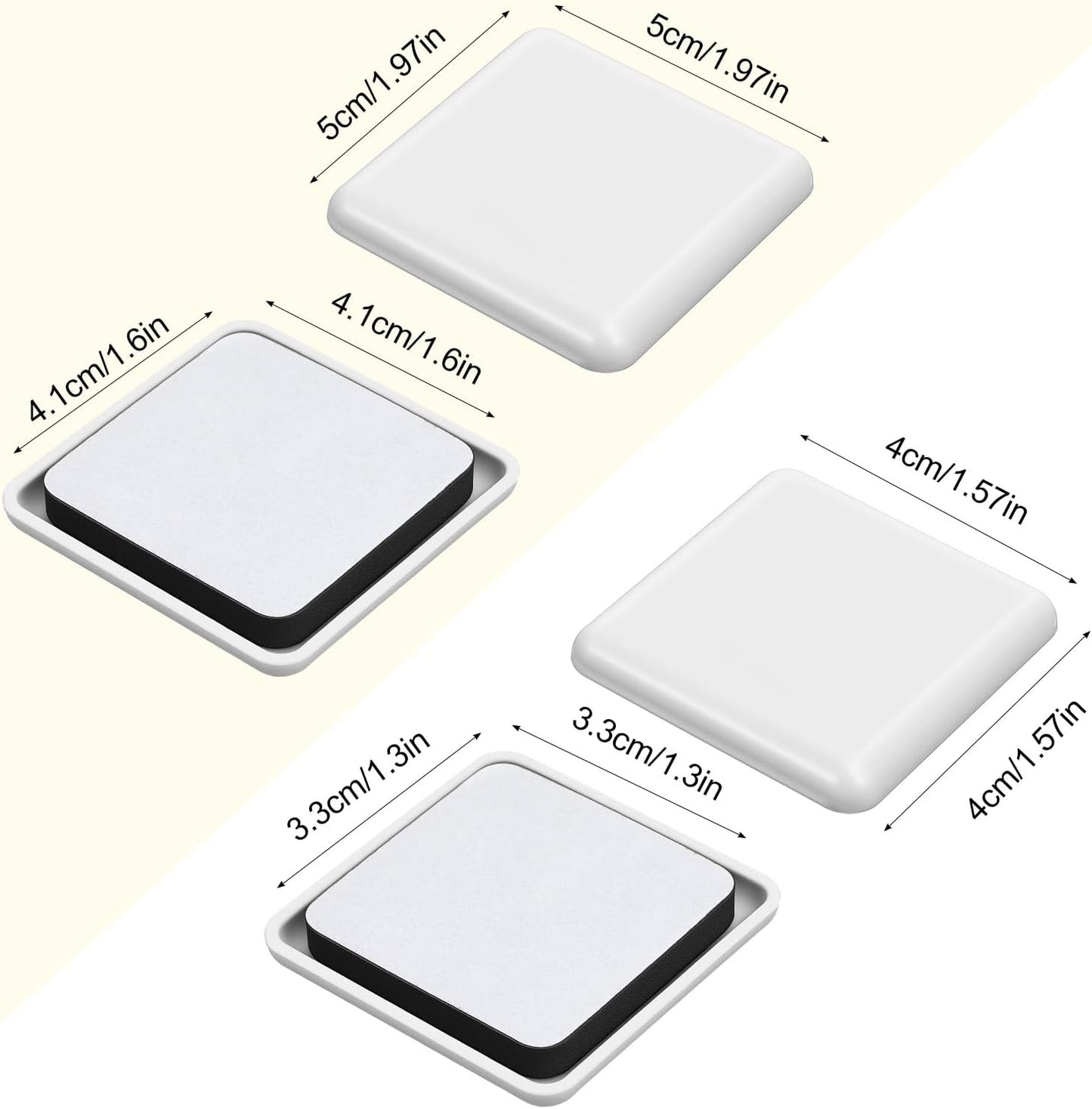 8 Pack Furniture Sliders for Carpet & Hardwood Floors, 1.6" and 2" Square Plastic Self-Adhesive Sliding Pads, Chair Sliders for Wood Floors Heavy Duty - Moving Furniture Easily & Safely (Gray)
