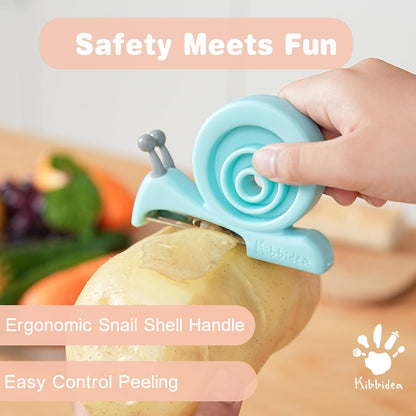 Kibbidea Vegetable Peeler, Kids Potato Fruit Peeler for Kitchen | Protective Cover, Cut-proof Glove, Kids Cooking Tools, Cute Kitchen Accessories