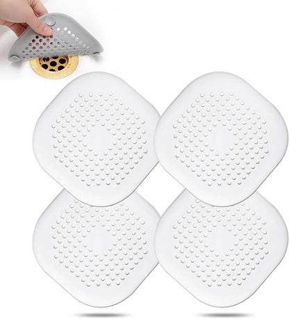 Bovinde Hair Drain Catcher,Square Cover for Shower 2 Pack (Black) | Drainer Cover Silicone Hair Stopper with Suction Cups,Protector Accessories,Easy to Install Suit for Bathroom,Bathtub,Sink