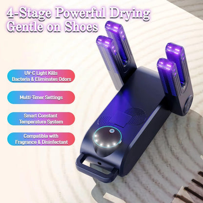Boot Dryer and Shoe Dryer-360° Surround Air Fast Drying for Work Boots,Sneakers,Gloves,Aromatherapy Function