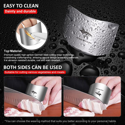 MAD SHARK 2pcs Chef Finger Guards for Cutting aid | Stainless Steel Protectors for Cutting, Avoid Hurting, Slicing and Chopping Kitchen Tools