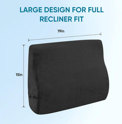 Lumbar Support Pillow for Recliner and Couch, Ergonomic Back Support Pillow | Dual-Layer Memory Foam, Soft Velvet Cover, Lower Back Pain Relief, Back Cushions for Recliner, Sofa & Gaming Chair