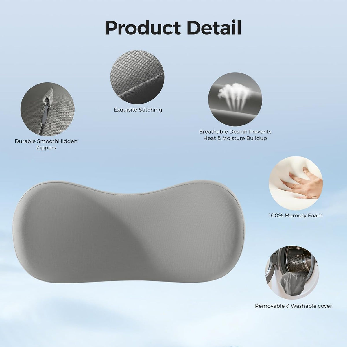 BABUR Lumbar Support Pillow for Car, Coccyx Pain Relief Cushion