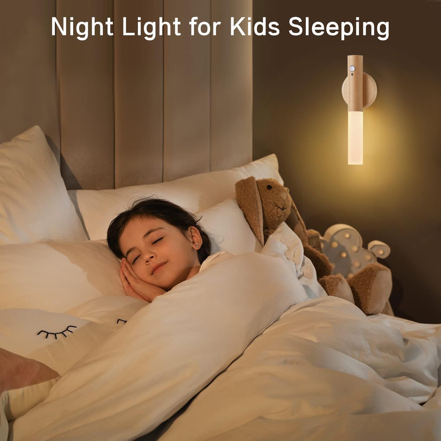 Montford Wall Sconces Set of Two Battery Operated, Motion Sensor Night Light Magnetic Wall Light Rechargeable, Peel and Stick Lights for Hallway