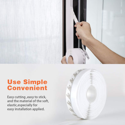 26 Feet Silicone Seal Strip,Door Weather Stripping Door Seal Strip Window Seal Silicone Sealing Tape for Door Draft Stopper Adhesive Tape (Transparent, 45mm)