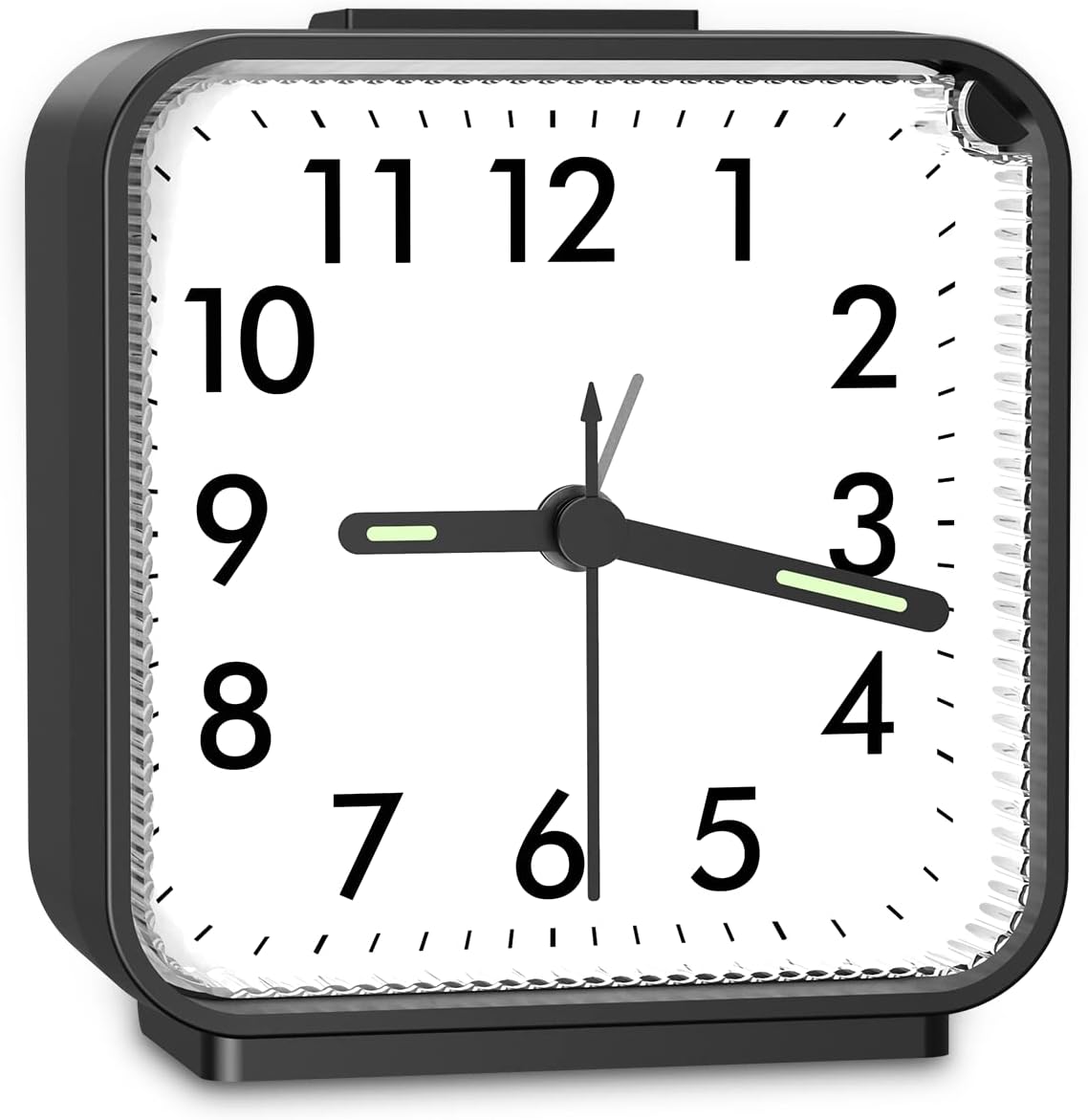 Analog Alarm Clock, Bedside Clocks Battery Powered, Silent Non Ticking Travel Clock with Night Light, Snooze, Easy Set, Clock for Heavy Sleepers Kids Elder Travel Bedroom Office, Pink