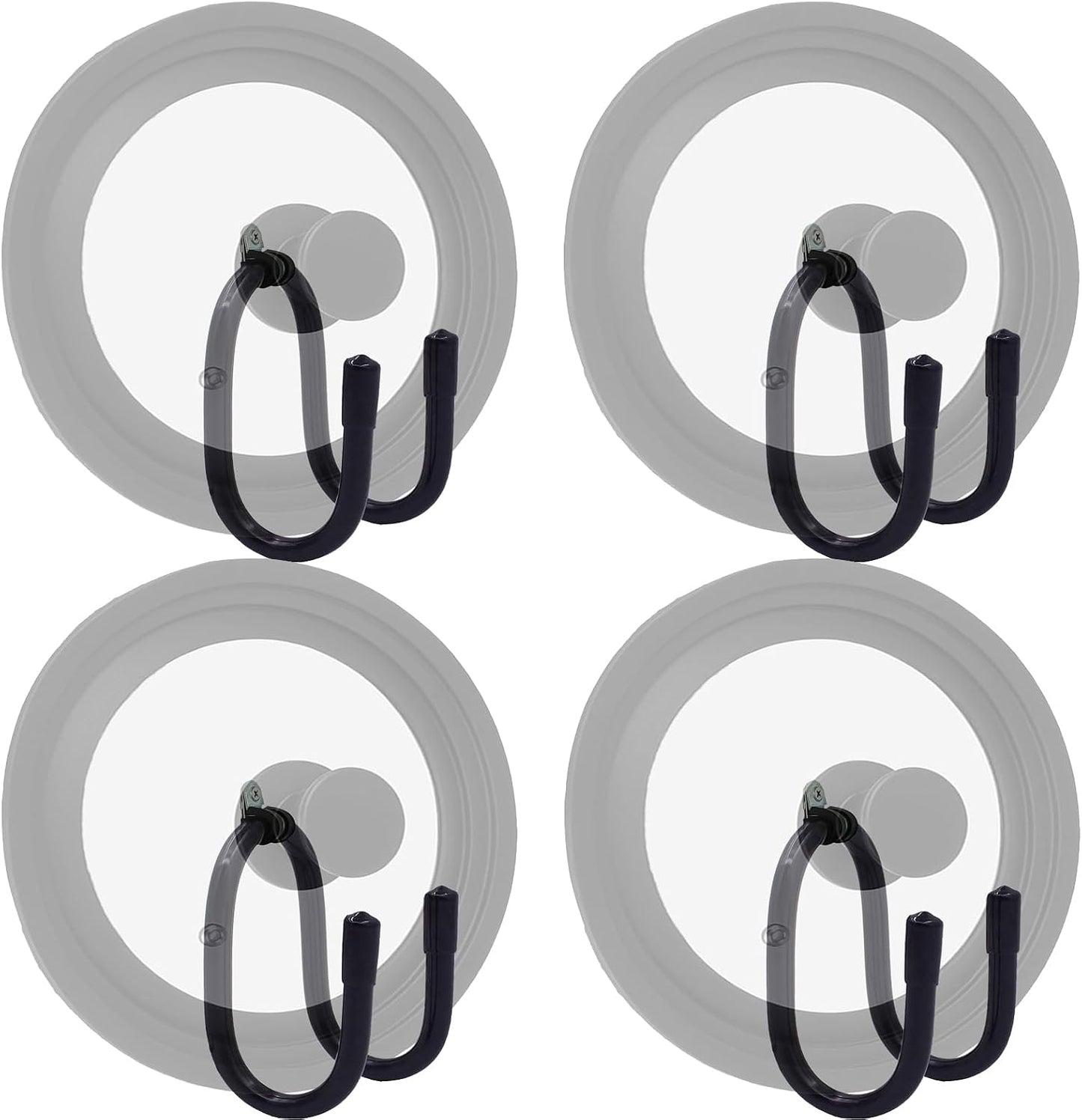 Set of 4 Pan Pot Lid Holders, Self-Adhesive Cabinet/Wall Mount Storage Organizer, Suitable for Lids Up to 11 Inches, Rust Resistant