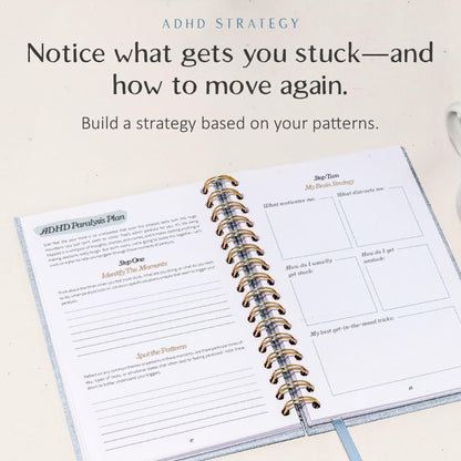 The ADHD Planner for Adults - Undated Daily & Weekly ADHD Journal for Disorganized People, 90 Days - Habit Tracker, Record Emotions & Mood - Academic Goals - Structure & Focus for Adults Brains