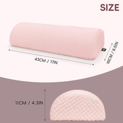 SPRING SEAON Half Moon Bolster Knee Pillow for Back Sleeping Memory Foam Leg Pillow for Ankle and Foot Comfort Under Knee Pillow for Side Sleepers Machine Washable Cover(17" x 7.5" x 4.3")