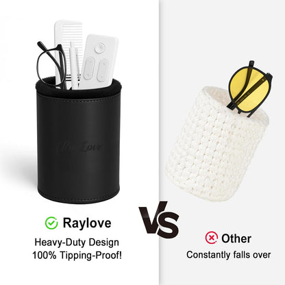 RayLove Leather Eyeglasses Case, Glasses Case, Anti-scratch Glasses Storage Organizer, Sunglasses Case with Soft Plush Lining