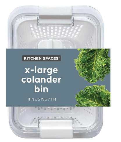 Kitchen Spaces Stackable Fridge Storage Colander Containers, Variety Pack | 3 Sizes to Store Fresh Produce, Organize Washed Fruits and Veggies, Snap and Seal Lids with Adjustable Vents, Hand Wash Only