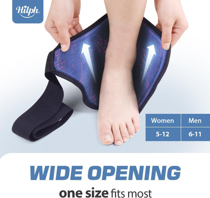 Hilph Ankle Heel Ice Pack Wrap for Swelling, Achilles Tendonitis, Sprain | Longer Strap for Cold Compression Therapy, Flexible Gel Foot Ice Pack Wrap, for Ankle Surgery Recovery, Plantar Fasciitis