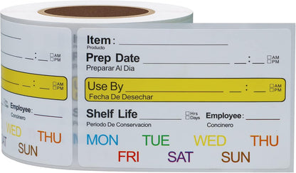 Hybsk 2 x 3 Inch Removable Freezer Food Labels- Easy Clean Leaves No Residue Food Storage Freezer Stickers Perfect for Reusable Containers 300 Stickers (Type 2)