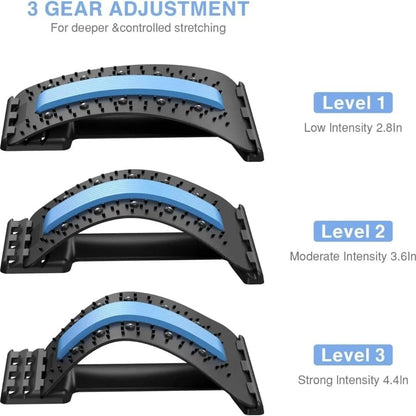 Back Stretcher for Lower Back Pain Relief – Lumbar Support Spine Stretcher with Adjustable Arch & Acupressure Points – Back Pain Relief Device for Posture Correction, Sciatica & Back Massager