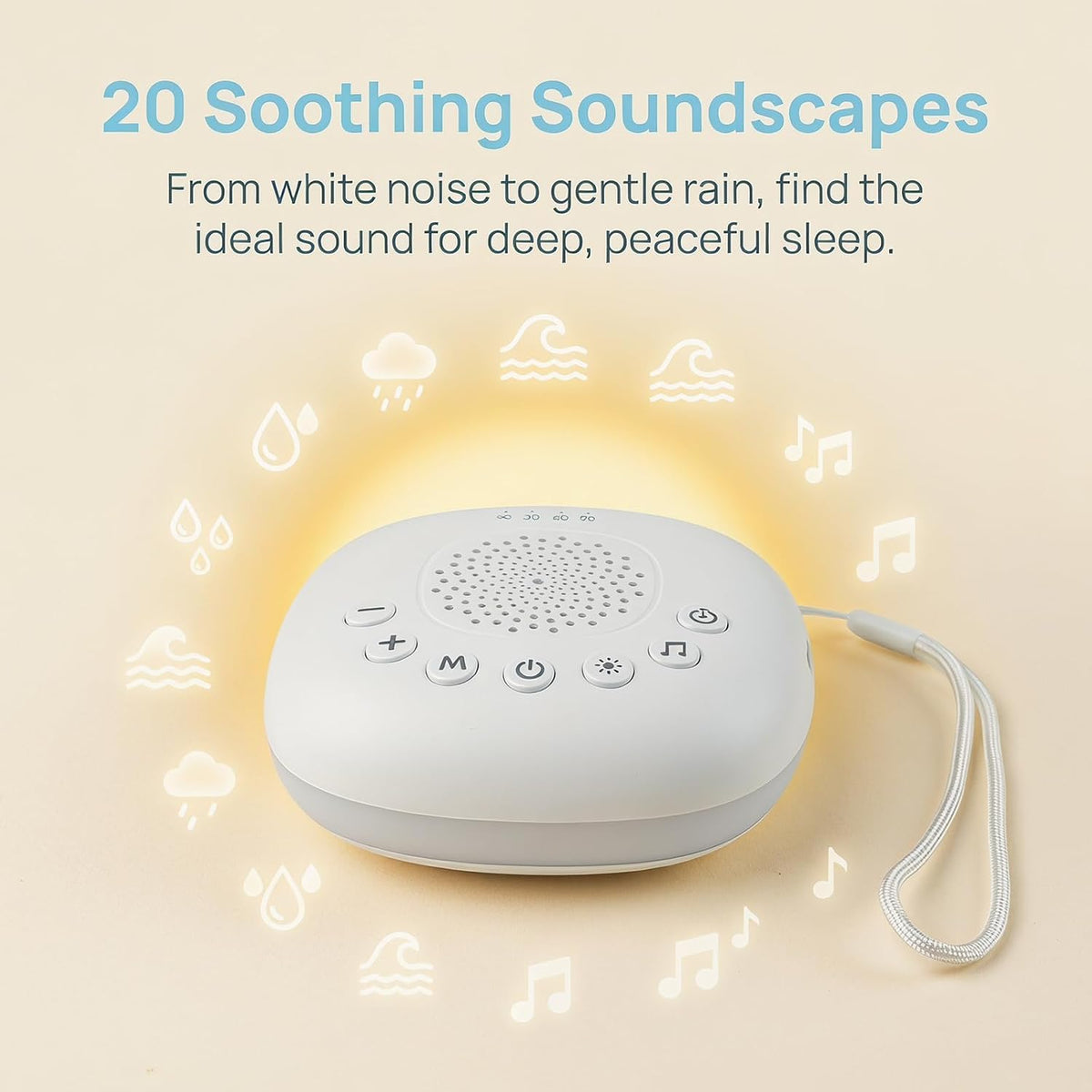 Portable White Noise Machine for Sleeping Baby Adult Office Privacy