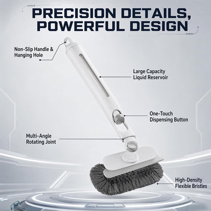 Floor Cleaning Brush with soap Dispenser and rotatable Brush Head, Suitable for Cleaning Bathroom Tiles and Kitchen Range Hoods