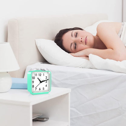 AMIR Analog Silent Non Ticking Small Clock, Travel Analog Alarm Clock