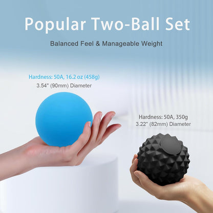 Silicone Lacrosse Balls for Yoga and Myofascial Release - Deep Tissue Massage,Trigger Point Therapy and Foot Plantar Fasciitis,Muscle Knots,Relieving Muscle Pain,Muscle Soreness Balls