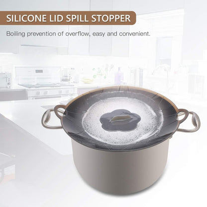 Silicone Spill Stopper Lid, Silicone Boil Over Safeguard Anti Spill Lid Cover Multi-Function Kitchen Cooking Tool for Cooking Pots from 7-10inches