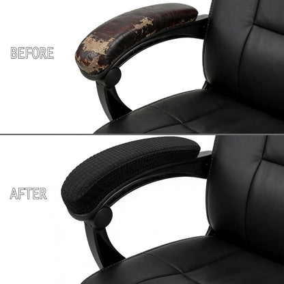 Melaluxe Office Chair Armrest Covers, Stretchable Removable Washable Chair Arm Covers, Elastic Desk Computer Gaming Chair Arm Rest Protector Slipcovers (Black)
