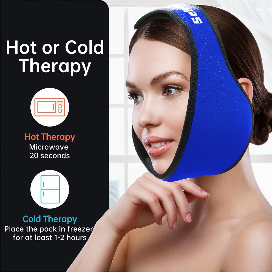 Wisdom Teeth Ice Pack Head Wrap Jaw Face Ice Pack with 4 Gel Packs