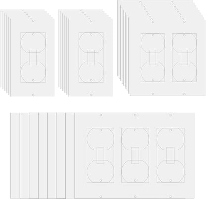 30Pack Outlet Insulation Pads, Wall Plate Gasket Draft Stopper Seal | 3 Sizes for Single Double Triple Plates, 3mm EVA Foam, No-Tool Install, Thermal Sound Energy Saver