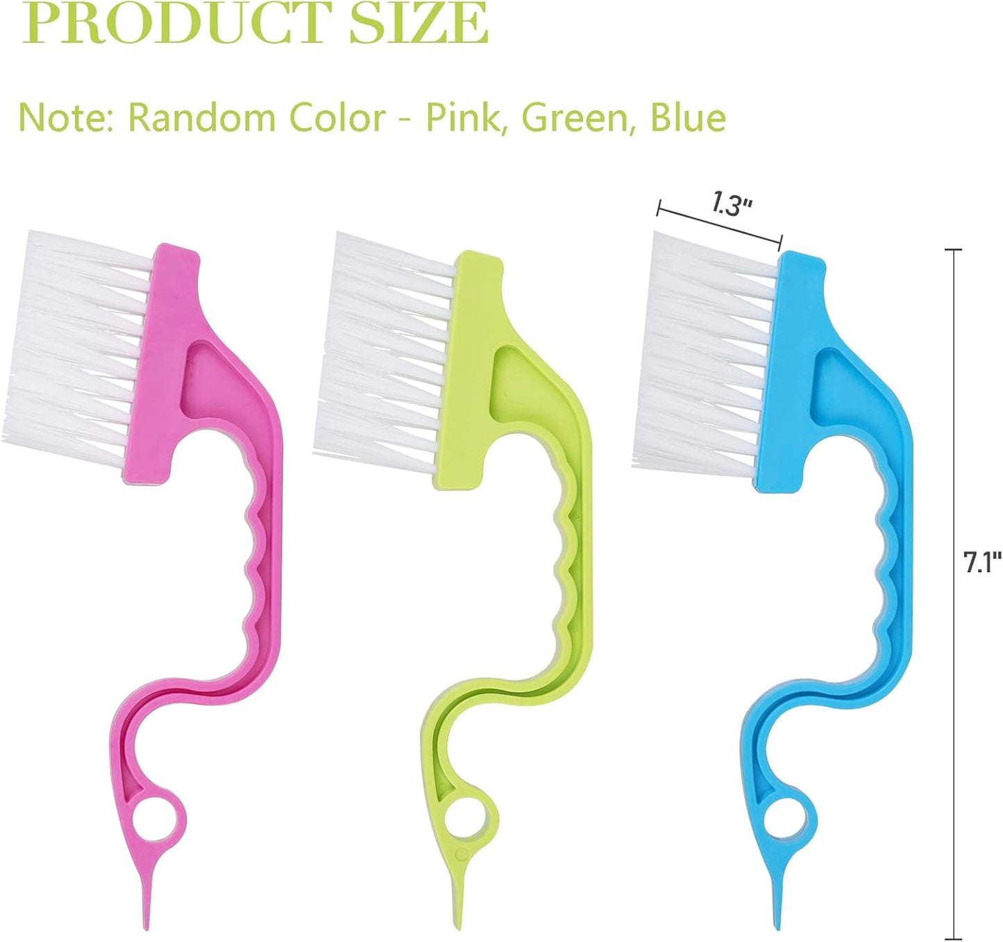 Trycooling Hand-held Groove Gap Cleaning Tools, Random Color, 1 Pc | Door Window Track, Kitchen Cleaning Brushes, Blue, Green, Pink