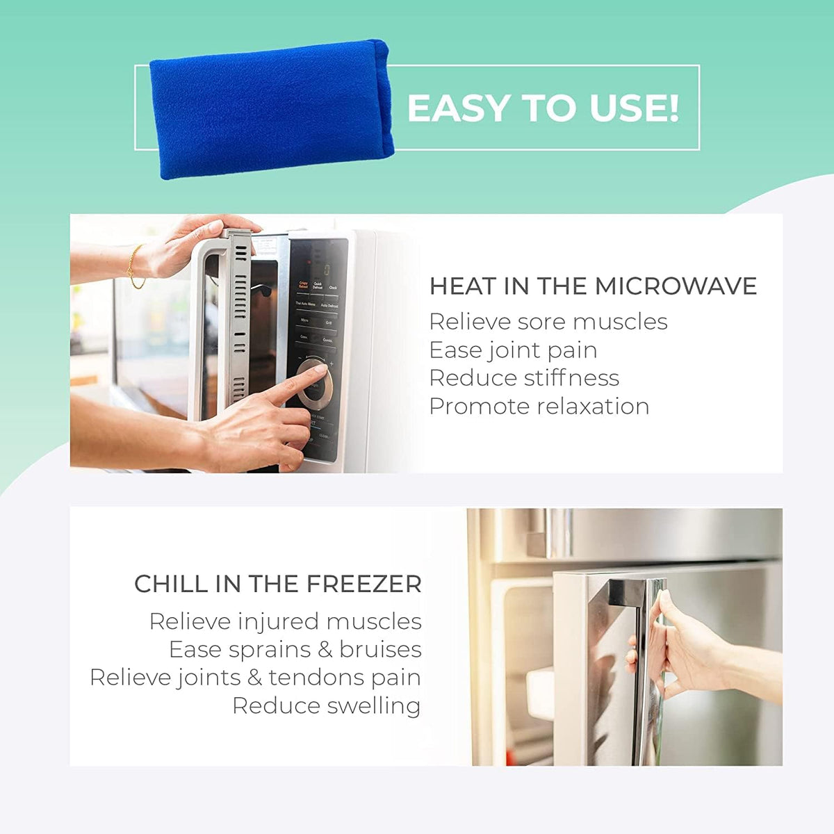 My Heating Pad Microwave Heating Pad - Moist Microwavable Heating Pads for Joints and Muscles Relief - Microwave Hot Pack Heat Pad for Cramps - Chilled or Heated Pad Therapy - Purple Unscented