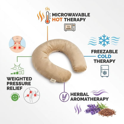 Kozi Weighted Heating Pad for Neck and Shoulders and Back | Microwavable Non Electric Portable Heat Wrap for Pain Relief and Relaxation | Upper Body Heated Comfort Pad,Amethyst