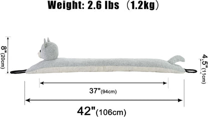 Under Door Draft Stopper Decorative Wind Stopper 36 inch for Door & Window, Weighted Animal Air Draft Stopper for Bottom of Door with Hanging Loops - Brown Dog