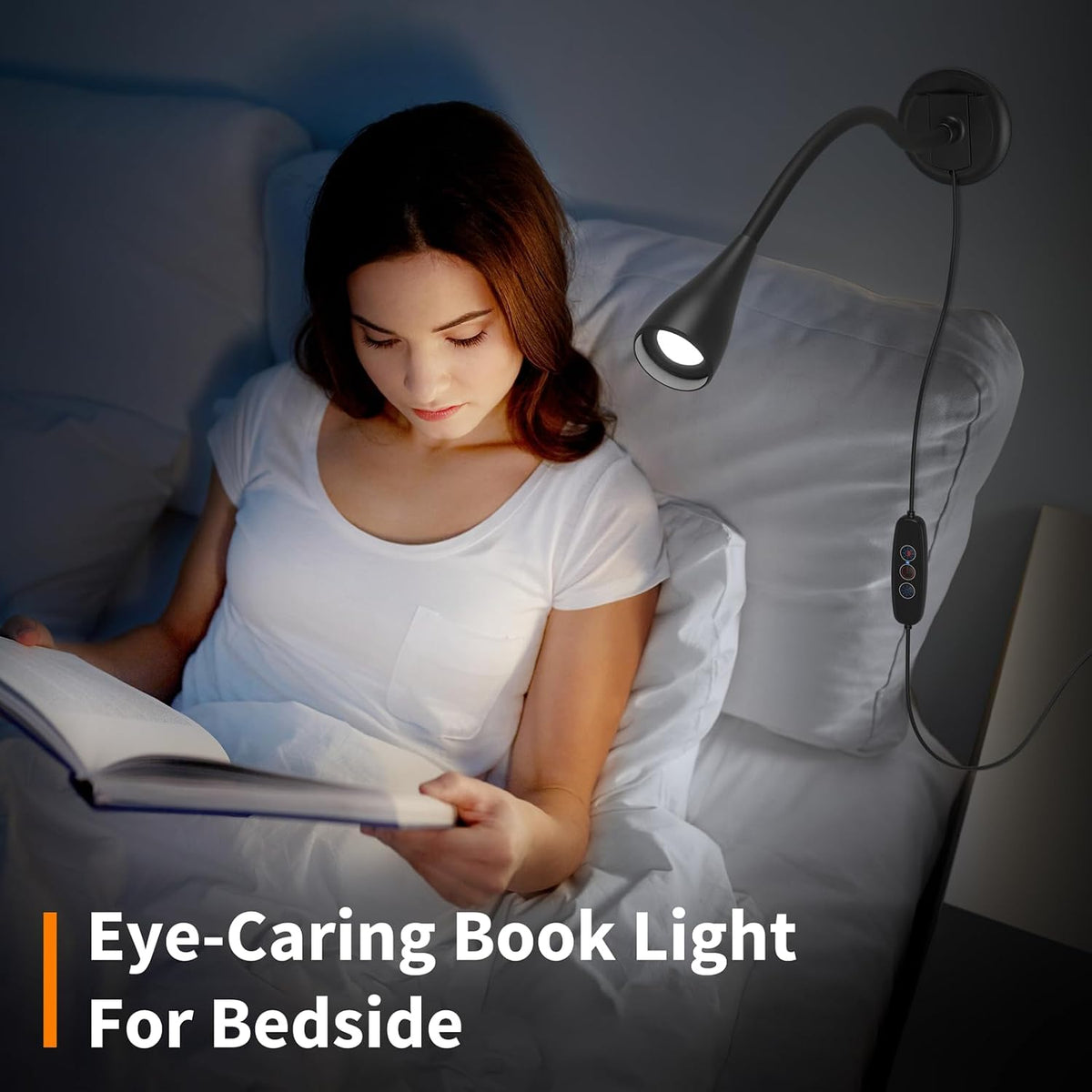 LED Neck Reading Light, Bendable Rechargeable Book Light 110-hr Lasting