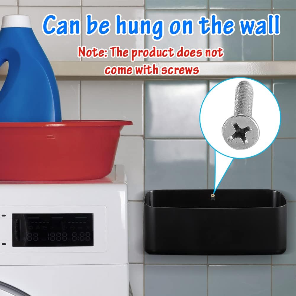 Picowe Magnetic Laundry Storage, Large Lint Holder Bin, Space-Saving Trash Container Hanging on Dryer, Washer or Wall Mount (Gray White)